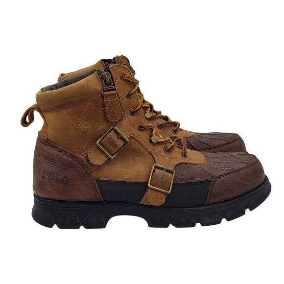 Men's Polo Ralph Lauren Demond Leather Ankle Hiking Hunting Chukka Duck Boot 9.5 - Picture 3 of 15
